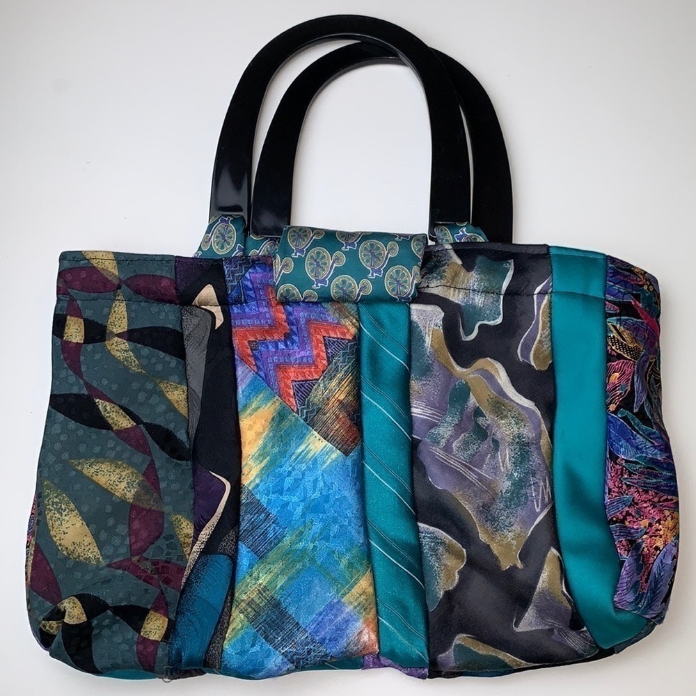 Handmade Vintage Silk Tie Unique Handbag Purse - Picture 2 of 7